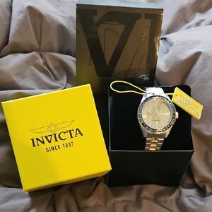 Invicta Aviator Storm Men's Watch - 45mm Two-Tone Silver and Gold